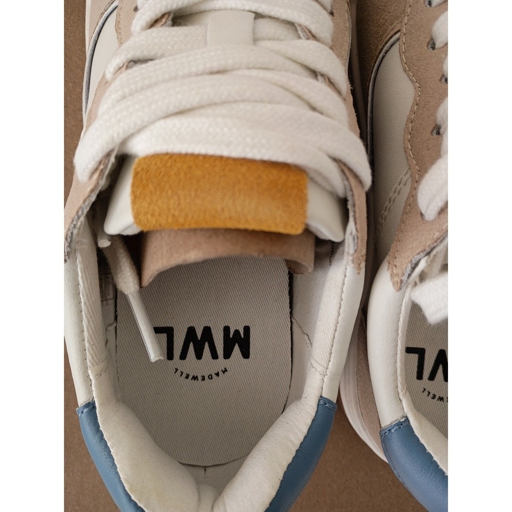 NWT Madewell MWL Court Sneakers Leather Nubuck Suede Tranquil Lake Womens 7 - Picture 2 of 8